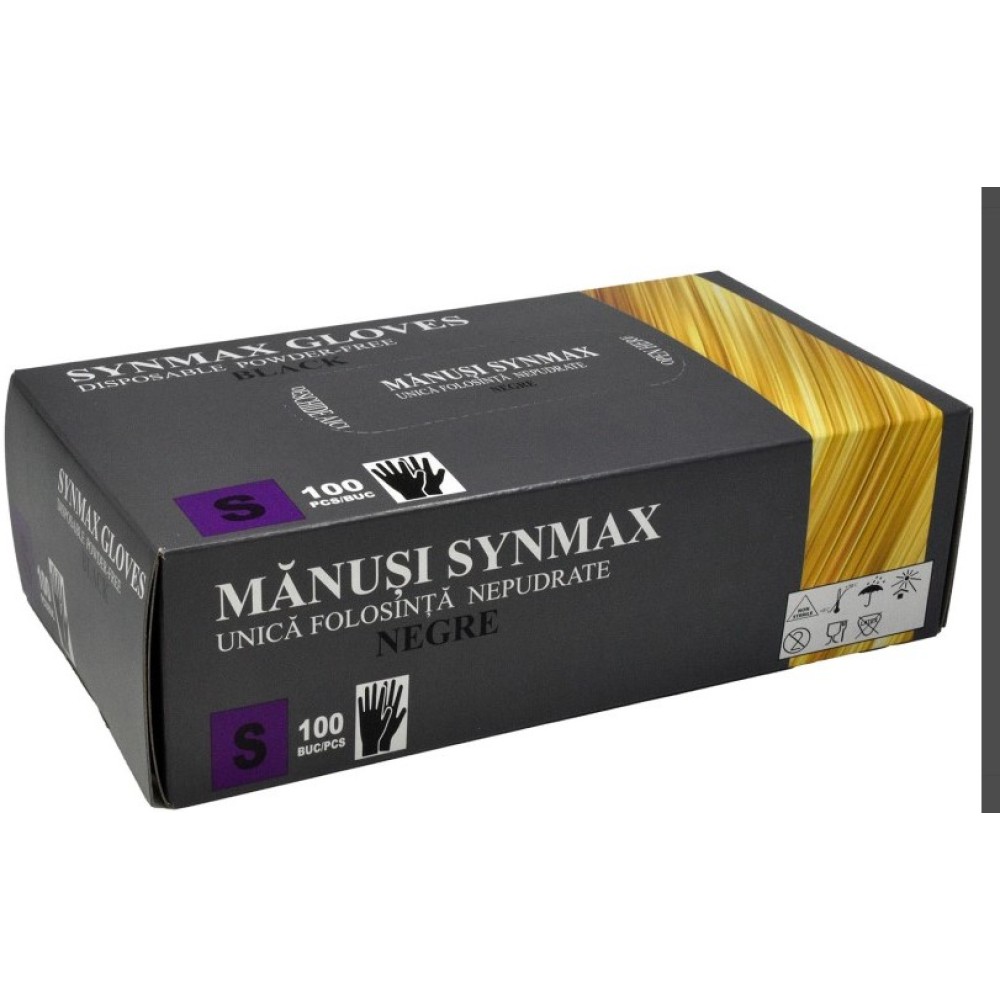 Mănuși Nitril Nepudrate Negre – Unică Folosință | Protecție Profesională 100 buc
