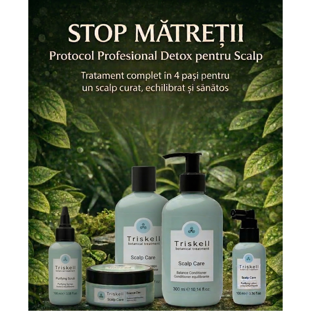 Tratament Profesional Antimătreață – Triskell Scalp Care Detox complet pentru un scalp curat, echilibrat și sănătos