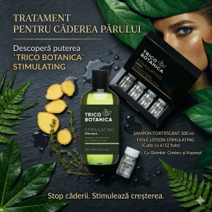 Kit Anticadere Par TRICOBOTANICA – Sampon Fortifiant + Fiole Densifying pentru stimularea cresterii parului