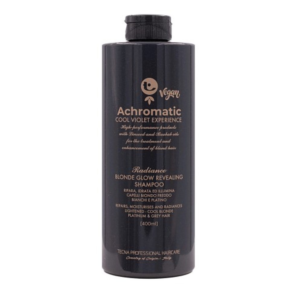 Tecna Achromatic Blonde Glow Revealing Shampoo 400ml – șampon anti-îngălbenire