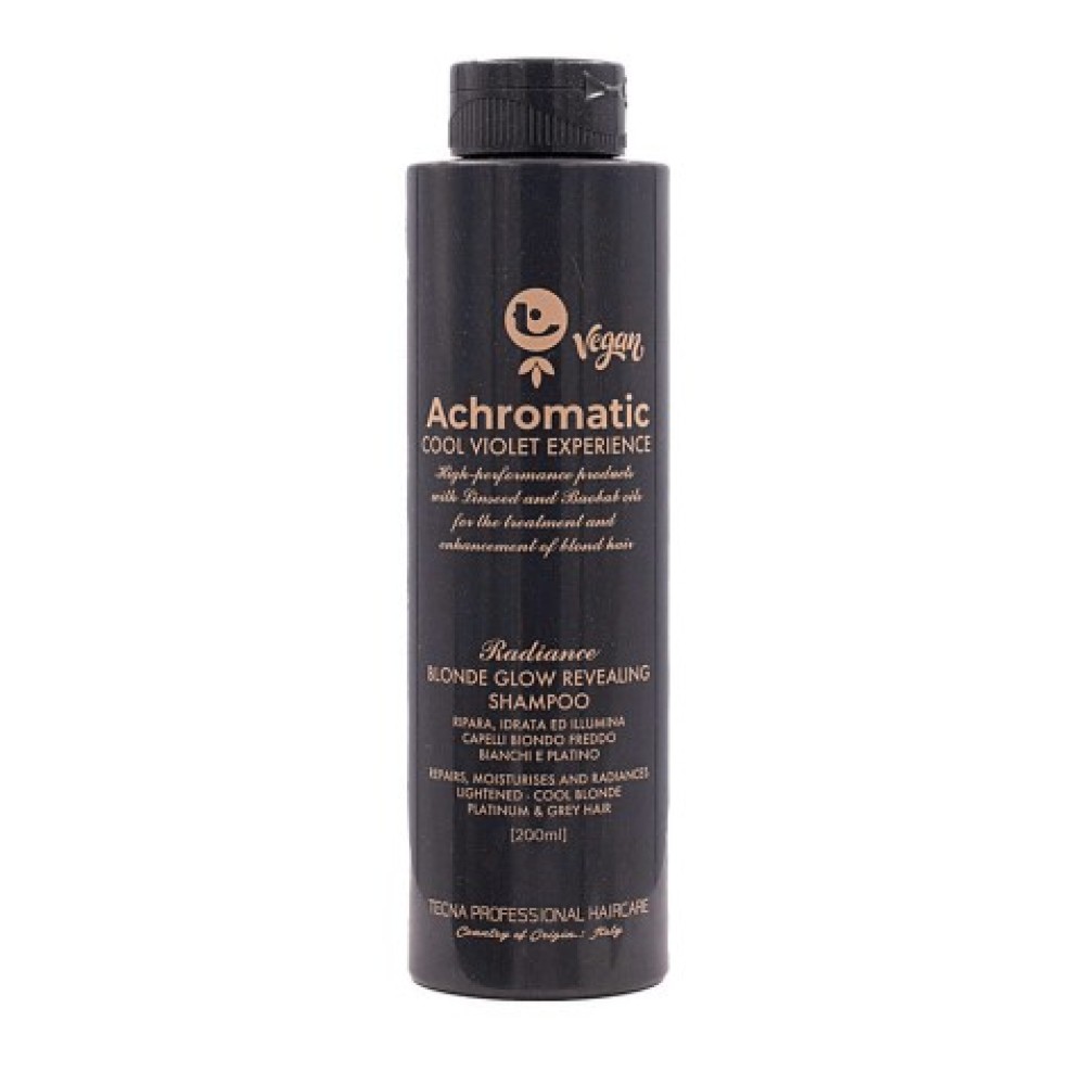 Tecna Achromatic Blonde Glow Revealing Shampoo 200ml – șampon anti-îngălbenire